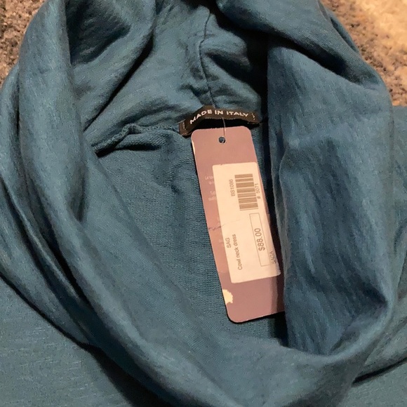 Made in Italy Cowl Neck Dress Teal Sz L//XL New!! - Picture 6 of 9